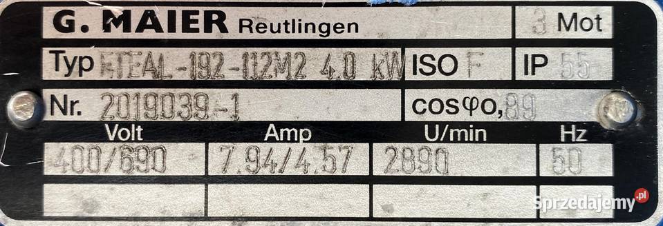 wentylator dmuchawa 4kW 2890obr Pigża sprzedam