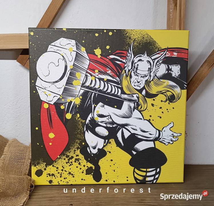 Thor Splatter obraz na płótnie 40x40 Obrazki i obrazy Dom i Ogród Leszno
