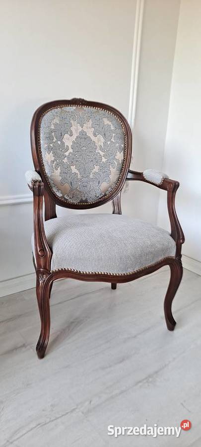 Stylowy fotel krzesło ornament Ludwik Szczecin