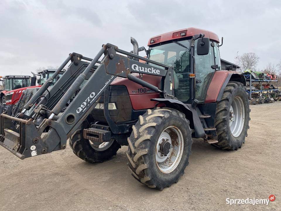 ciagnik CASE Maxxum MX100 ladowacz Quicke Biała