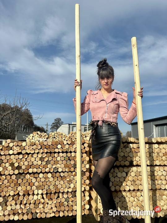 Paliki drewniane okrąglaki do nasadzeń ostrzone łódzkie Pabianice