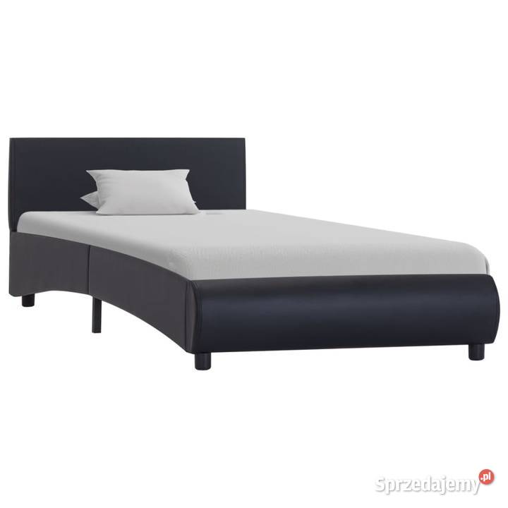 vidaXL Rama łóżka, czarna, sztuczna 285450