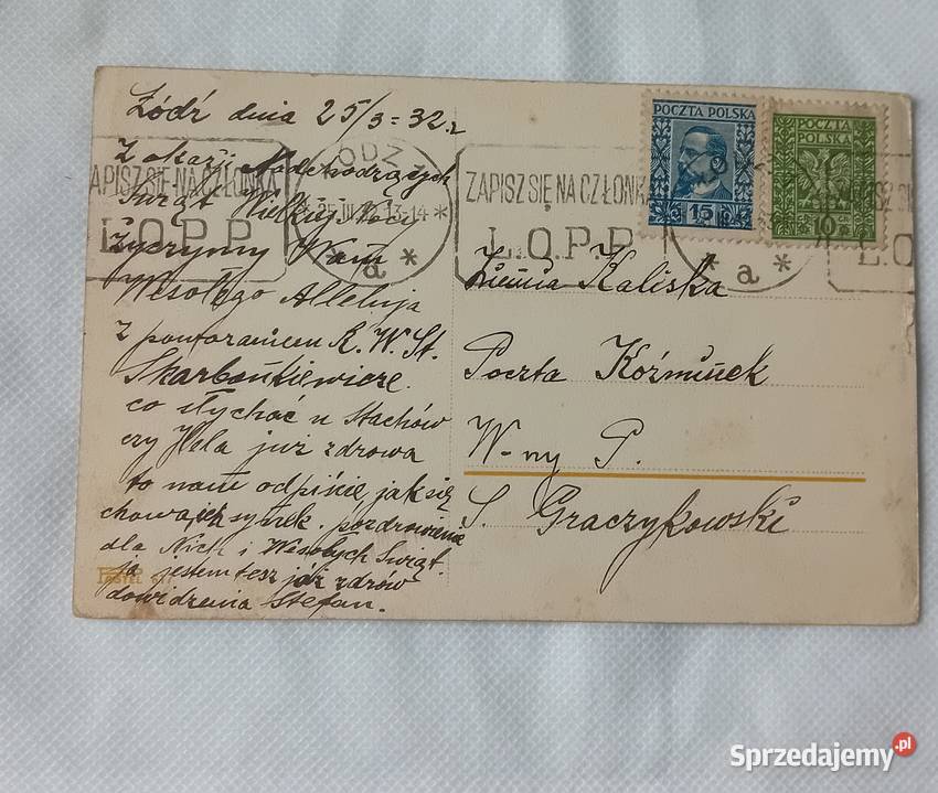 Pocztówka wielkanocna 1932 r Z obiegu ze Pocztówki i karty telefoniczne Antyki, Sztuka, Kolekcje Koźminek