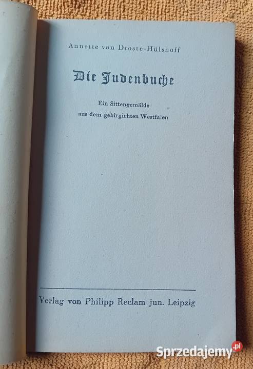 Annette von DrosteHuelshoff Die Judenbuche Ph wielkopolskie