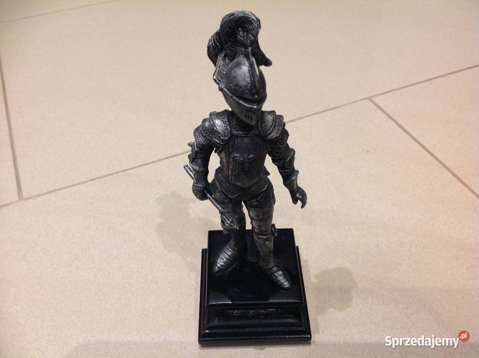 Cynowa Figurka Rycerz Sygnowana Nowa Sól