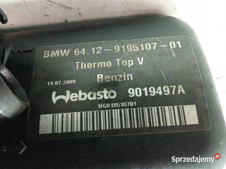OGRZEWANIE POSTOJOWE E90 WEBASTO 919510701 Bmw
