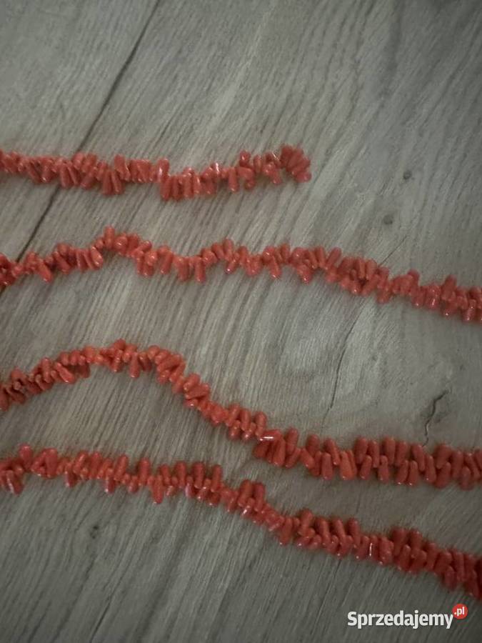 Naszyjnik podwójny Koral z lat 70tych Biżuteria Łódź