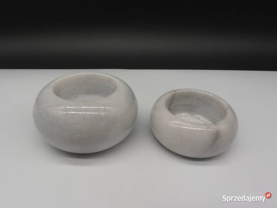 Komplet Świeczników z Naturalnego Marmuru