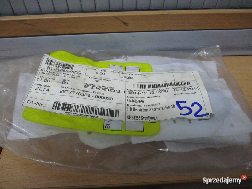 Pierścień dociskowy zderzaka Man 81416850030 zderzaki Mogilno sprzedam