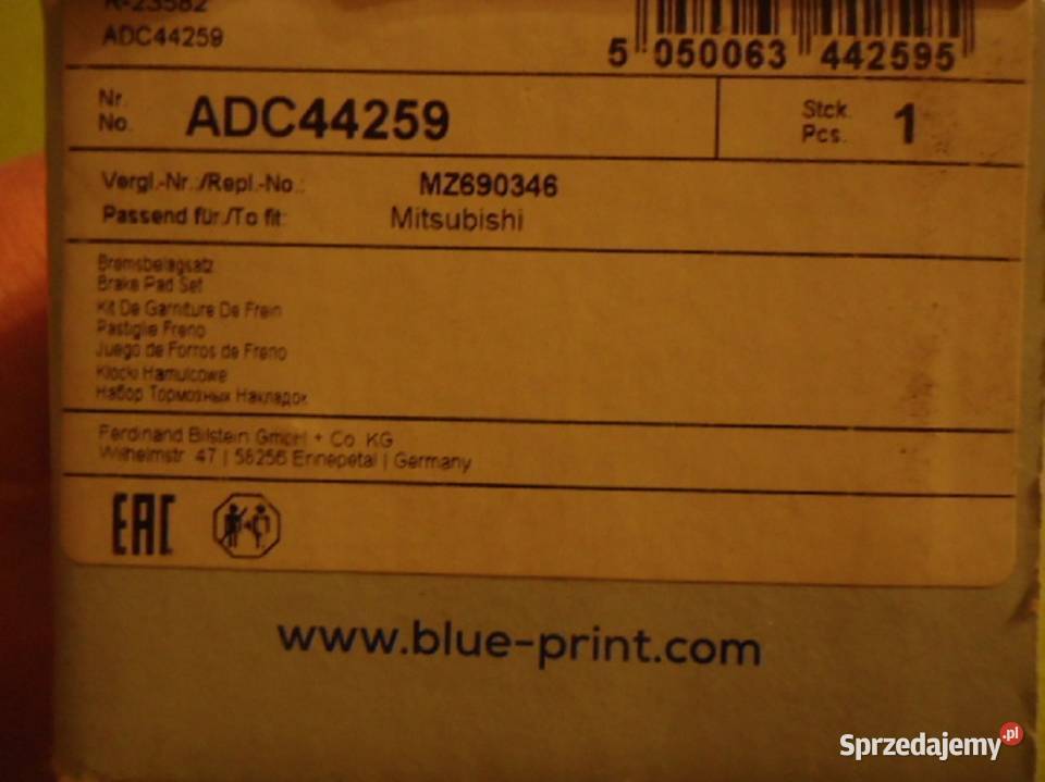 KlLOCKI HAMULCOWE KOMPLET BLUE PRINT ADC44259 klocki śląskie Jaworzno