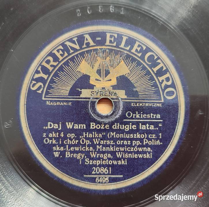 Płyta szelakowa Syrena Electro Tola Warszawa