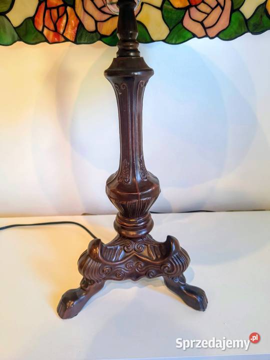 Tiffany lampa witrażowa stołowa stojąca kwiaty Zaręba