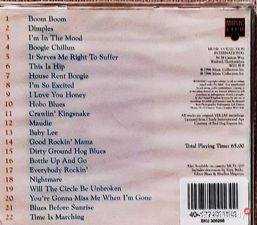 Znakomity Album CD Króla Bluesa JOHN LEE HOOKER Katowice
