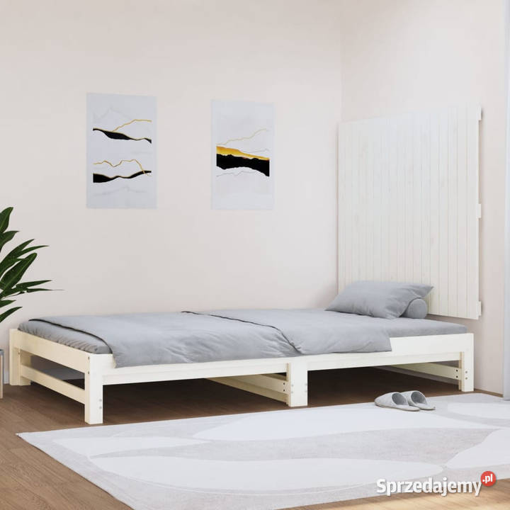 Wezgłowie łóżka białe 108x3x90 lite drewno mazowieckie