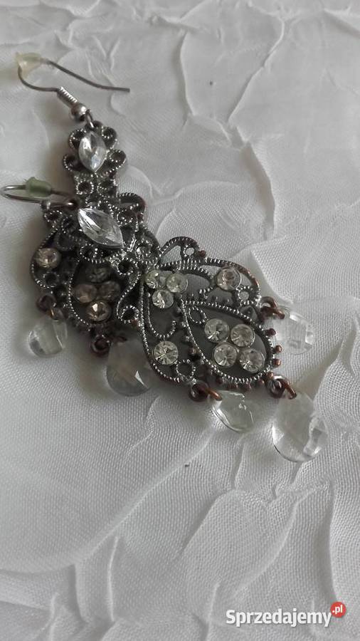 KOLCZYKI PRZECIERANE MIEDZIĄ Z CYRKONIAMI Biżuteria dla Pań Piła