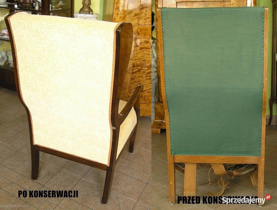 Fotel Biedermeier uszatek Sopot