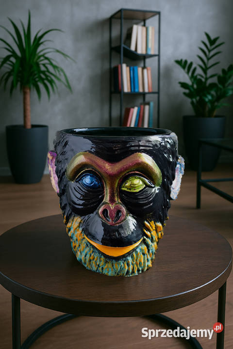 Artystyczna Osłona na doniczkę małpa Dekoracje i ozdoby mazowieckie Wesoła