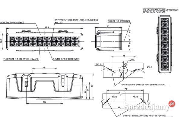 Lampa do jazdy dziennej 1224 V LED 667706 Kamionna