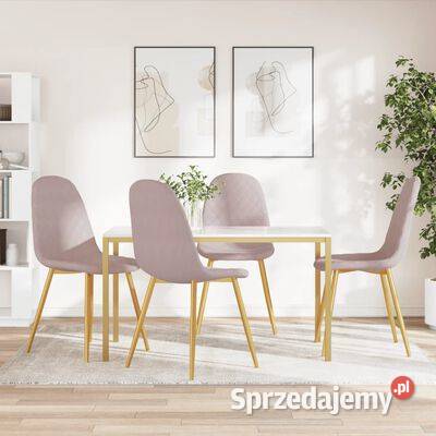 vidaXL Krzesła stołowe 4 różowe obite Warszawa