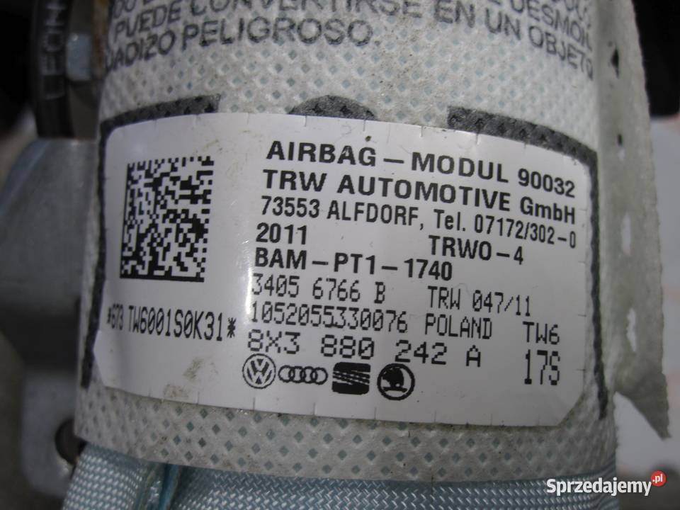 AUDI A1 I 8X poduszka fotela prawa 8X3880242A osobowe