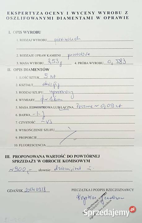 Złoty Pierścionek z Diamentem pr 583 353g R18 warmińsko-mazurskie Elbląg