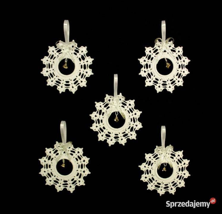 Zawieszka ozdoba szydełkowa 12 na choinkę Z110 biały Kluczbork