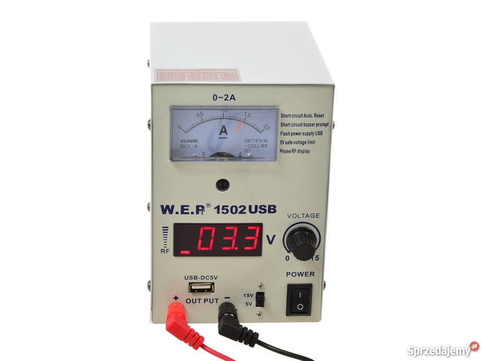 Zasilacz laboratoryjny WEP 1502 USB 15V 2A z Katowice