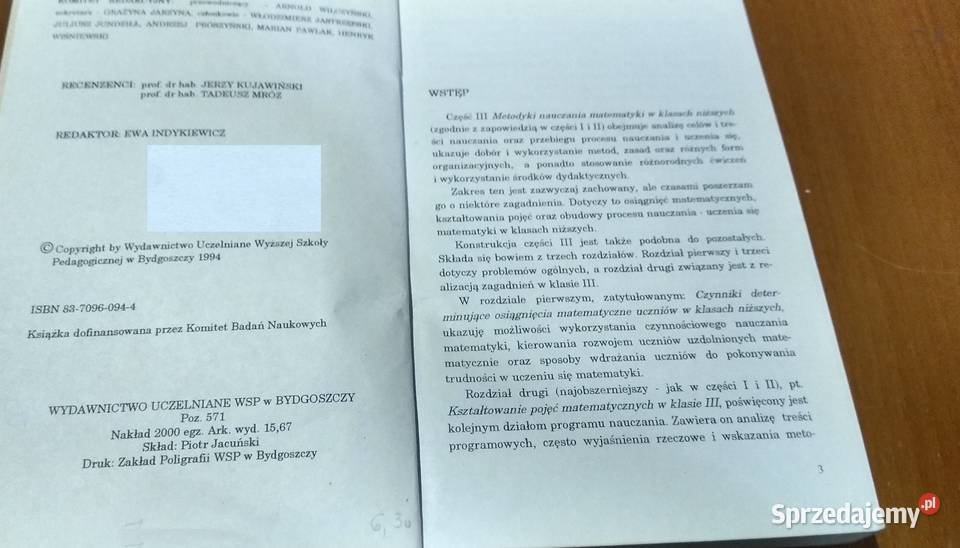 Metodyka nauczania matematyki w klasach niższych sprzedam