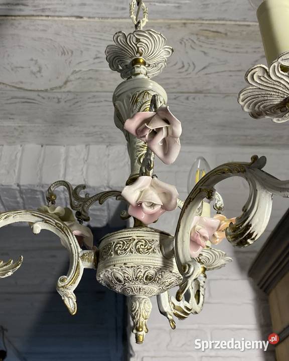 Francuski antyczny Żyrandol 4 Francja XX w Lampa wielkopolskie Poznań