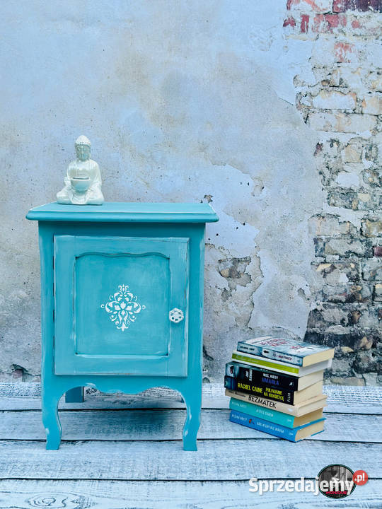 Turkusowa szafka nocna shabby chic Prowansja Jelcz-Laskowice