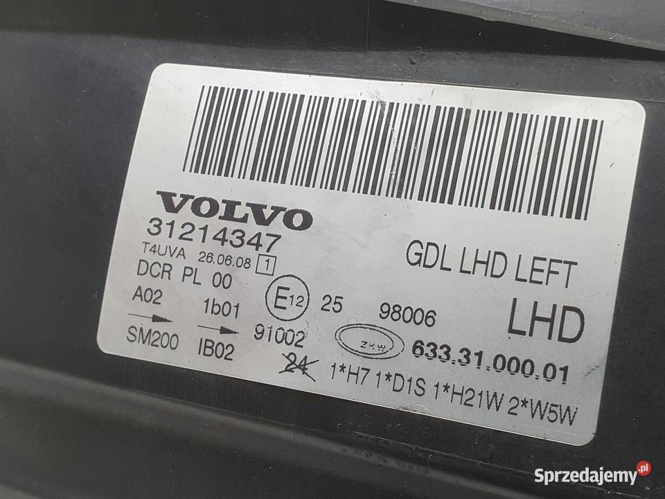 LAMPA LEWA Volvo S80 II V70 III XC70 PRZEDNIA