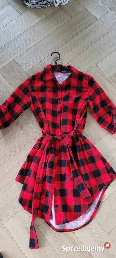 Piekna sukienka koszulowa flanelowa SM Pakuten Moda i Styl Siedlce