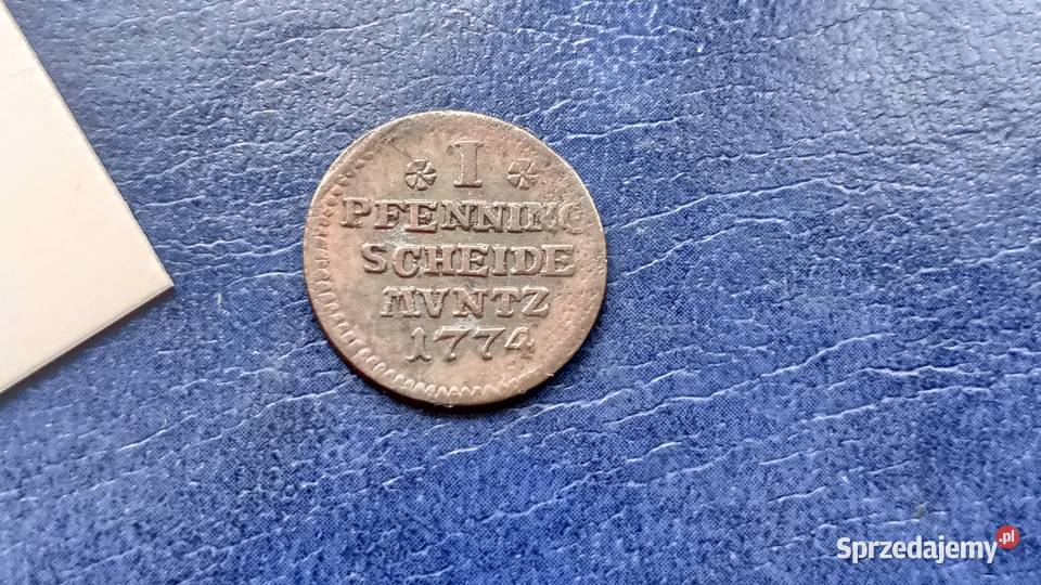 Stare monety 1 fenig 1774 NIemcy Brunszwik Lesko