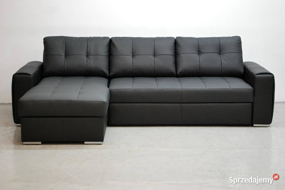 czarna SKÓRA NATURALNA NAROŻNIK Z FSPANIA 6605