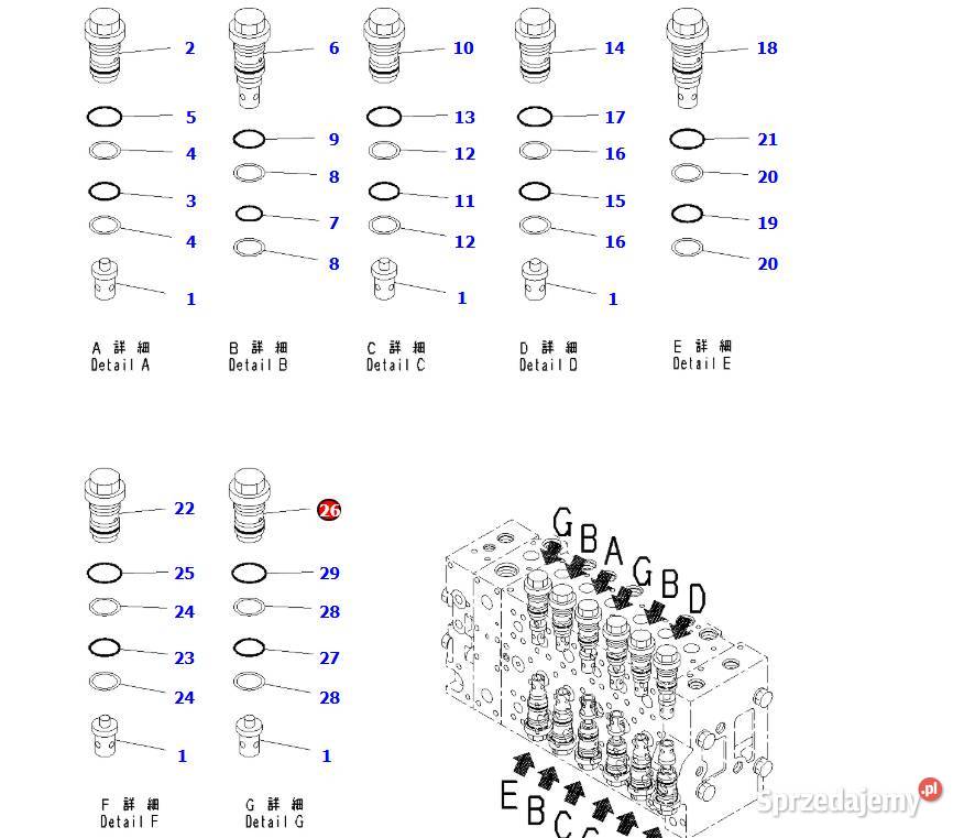 Zawór Komatsu 7234645100 wielkopolskie