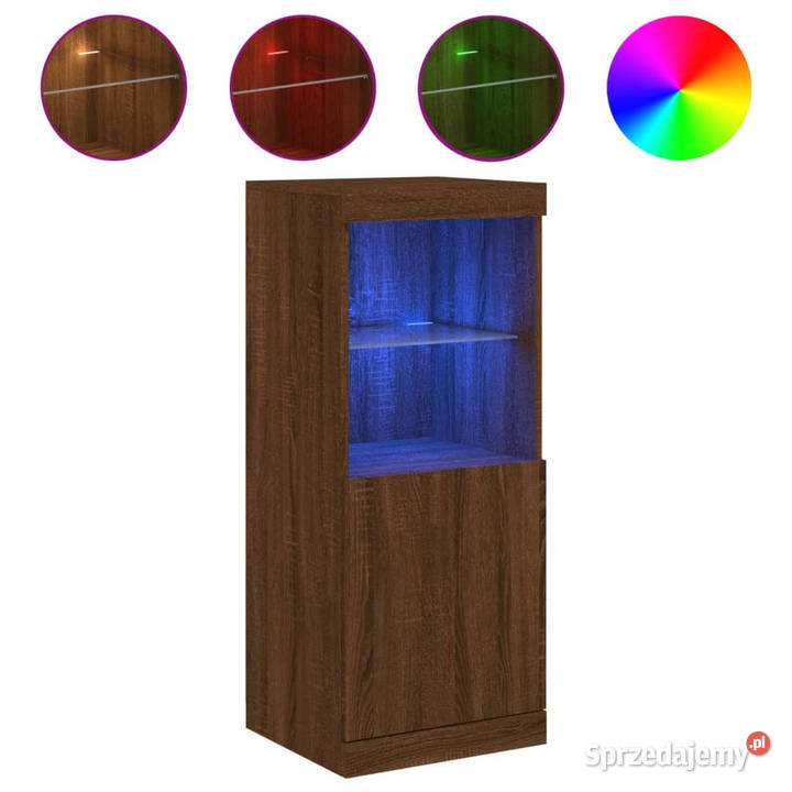 Szafka z oświetleniem LED brązowy dąb 41x37x100 Pozostałe Warszawa