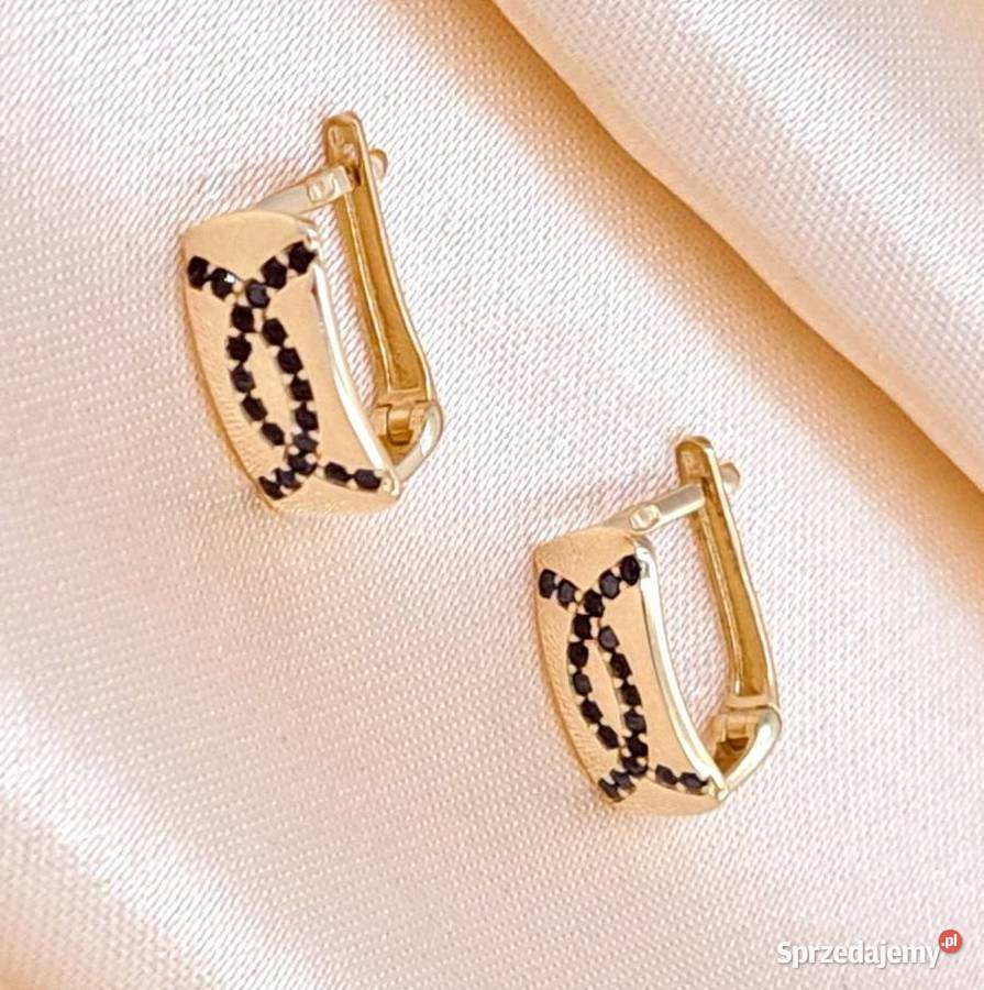Kolczyki Złote pr585 zapięcie angielskie Z637 Zegarki i Biżuteria Poznań