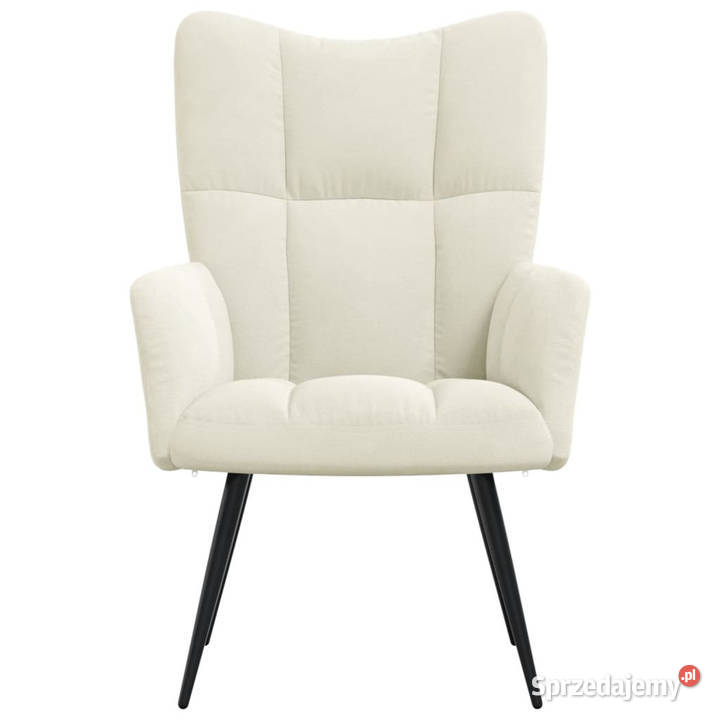 Fotel kremowy tapicerowany aksamitem WM328082 mazowieckie Warszawa
