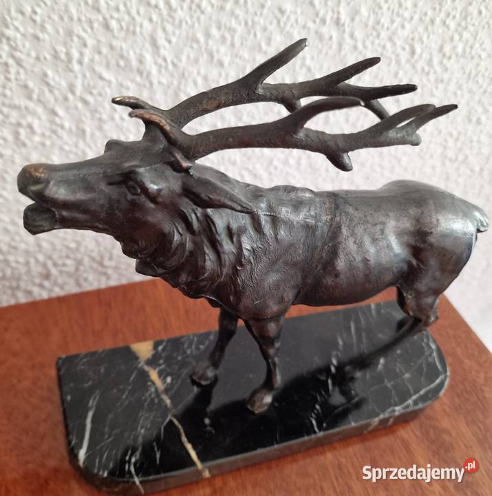 Figurka Jelenia brąz marmur Syców