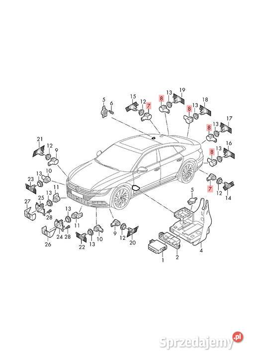 5Q0919275B CZUJNIK PDC VW AUDI SEAT SKODA PRZÓD