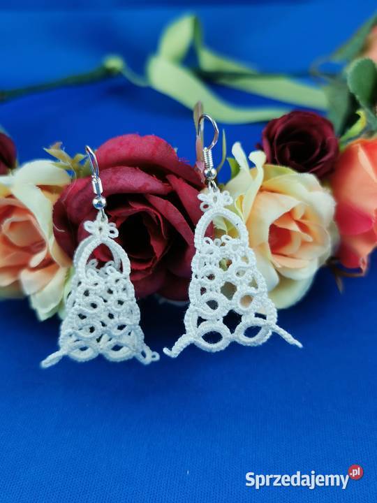 Kolczyki frywolitkowe różne wzory i kolory małopolskie Wiśniowa