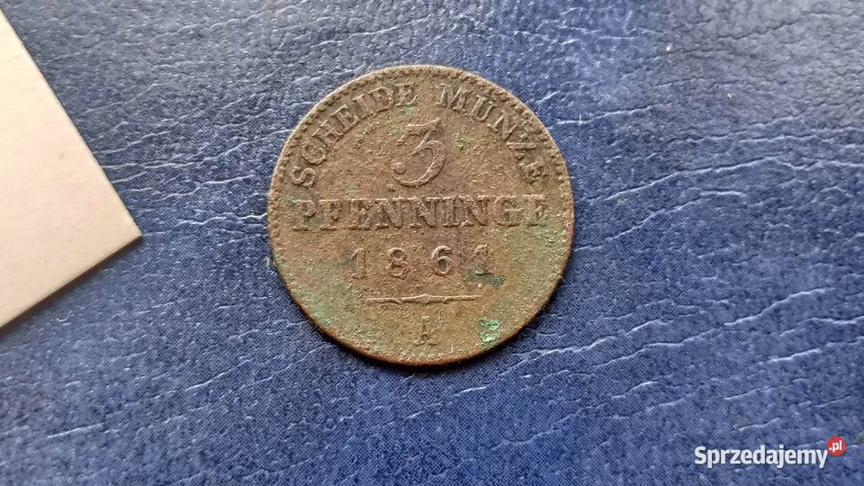 Stare monety 3 fenig 1861 Niemcy