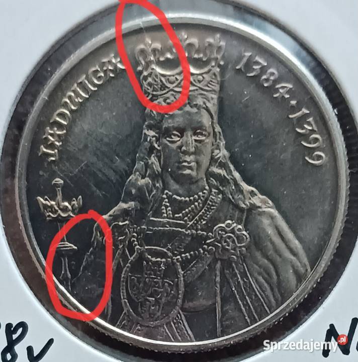 100 Jadwiga 1988 r 3 niepełny znak projektanta Konin