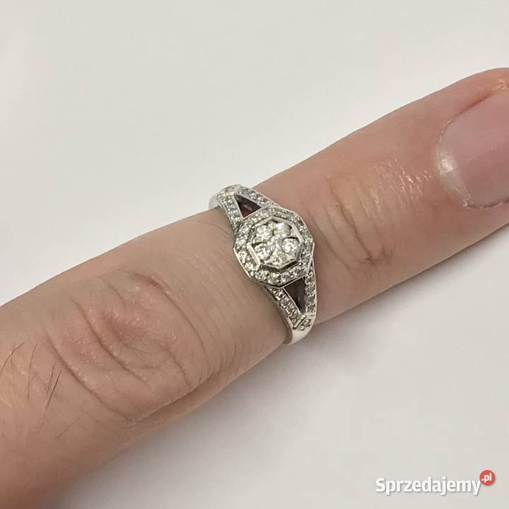 Złoty PIERŚCIONEK 18K cudowne BRYLANTY 04ct r13 złote Warszawa