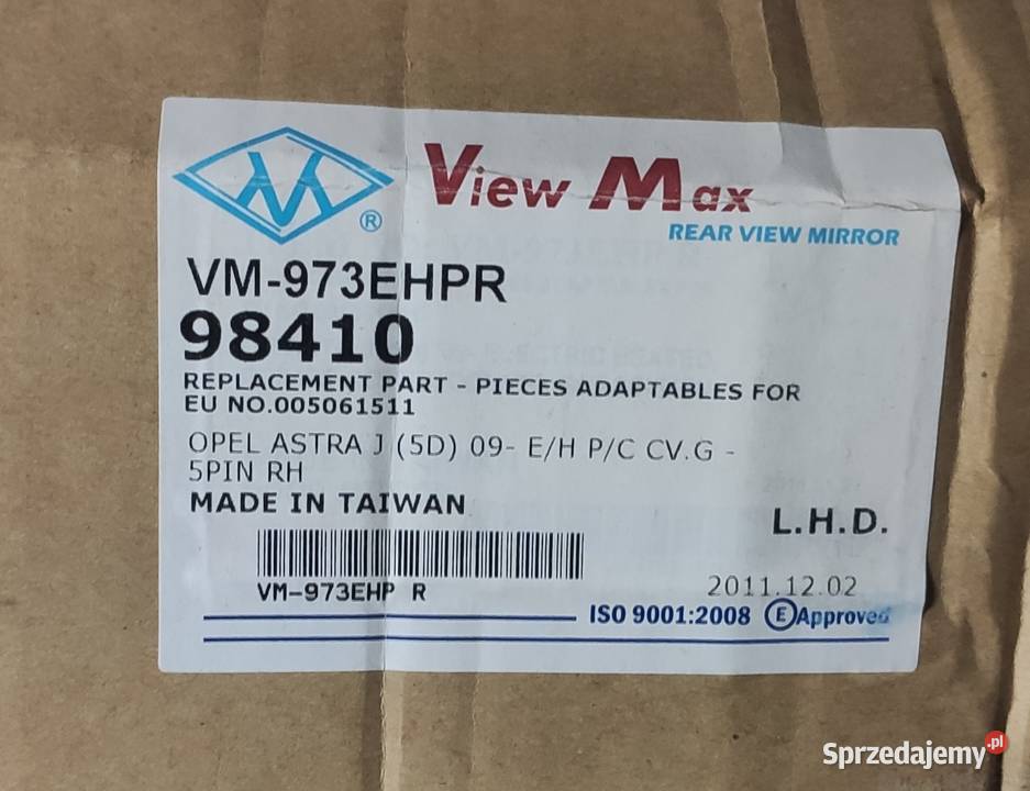 Lusterko Prawe Opel Astra J 09 14 vm973ehpr View Karoseria Motoryzacja Tychy