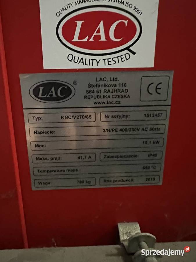 Piec komorowy LAC KNCV27065 2015 stan idealny Produkcja Teresin sprzedam