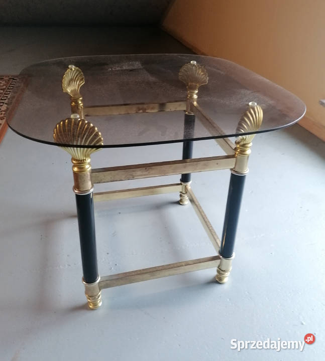 Stolik szklany kawowy stelaż metalowy 54cm Łódź