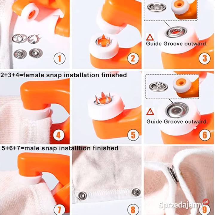 Zestaw Zatrzasków 50 ze Szczypcami Montażowymi Pozostałe Sieradz sprzedam