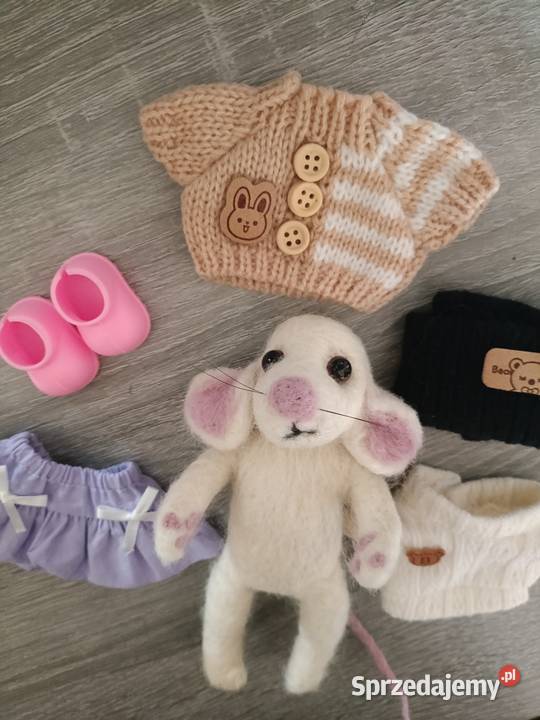 Ręcznie robiona myszka z ubrankami 14 Wrocław