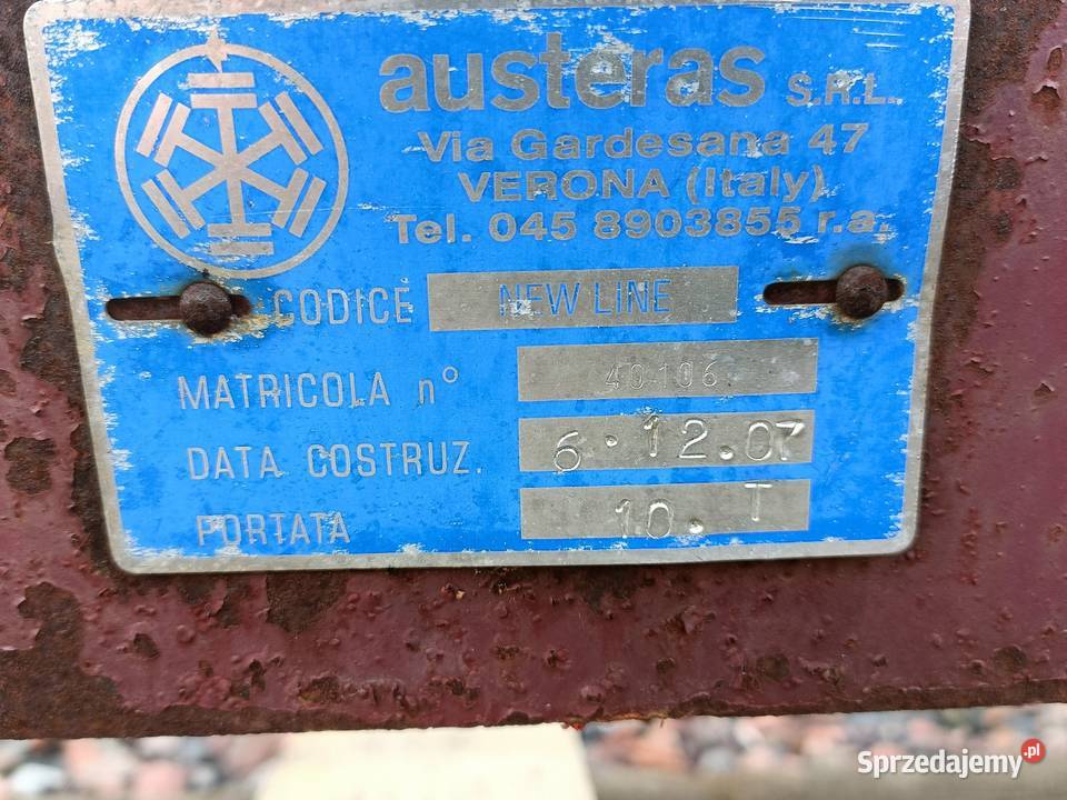 10Ton AUSTERAS Włoska oś skrętna kompletna śląskie Racibórz